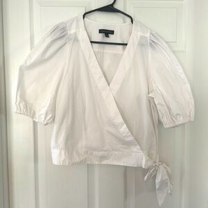 Banana Republic Crop Puff Sleeve Shirt - Size Large